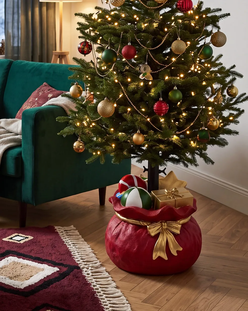 Christmas Tree Stand PUTIKKO 38 cm Gift Sack Red
