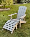 Garden Chair with Footstool Light Grey ADIRONDACK_933060