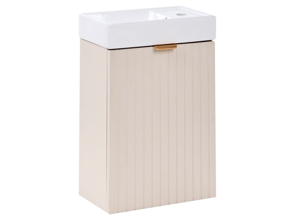 Wandmontierter Waschbeckenunterschrank mit Waschbecken JUNDAIRA 40 cm Beige