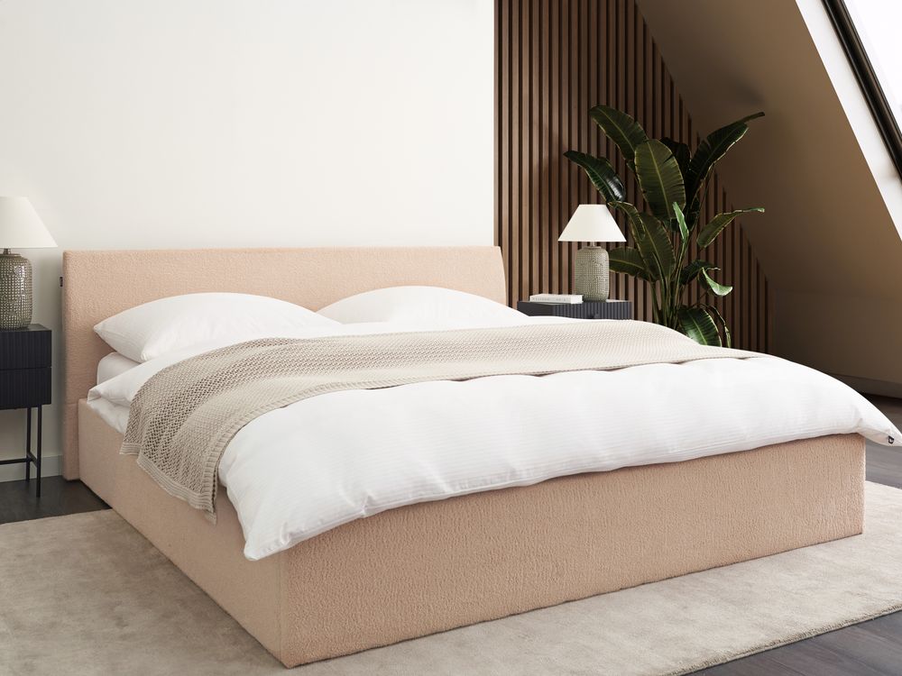 Letto contenitore ORBEY Bouclé Beige 180 x 200 cm