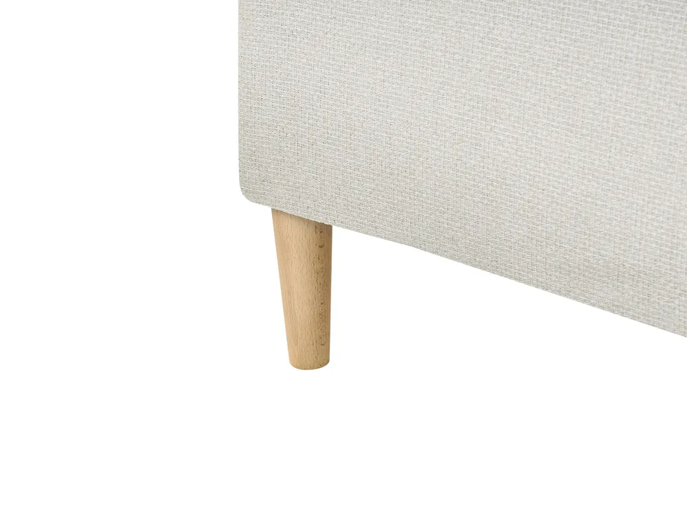 Divan Bed with Storage OFFICER Fabric Off-White 160 x 200 cm (EU King Size)_1016286