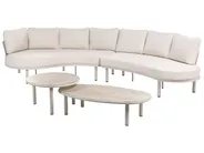 Sofa ogrodowa dla 6 osób ORIOLO ze stolikami Metal Jasnobeżowy_1144610