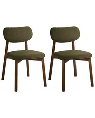 Set di 2 sedie da pranzo MILLS Bouclé Marrone/Verde_975904