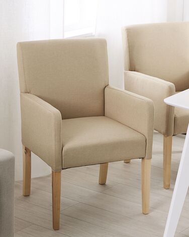 Fabric Dining Chair Beige ROCKEFELLER