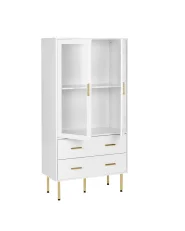 Witryna ze szklaną gablotą MILORA 80 cm Biały_1076830
