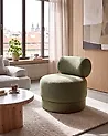 Swivel Armchair KARVIA  Fabric Green