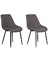 Conjunto de 2 sillas de comedor MARIBEL Piel sintética Marrón oscuro