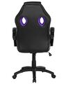 Silla de oficina reclinable de piel sintética negro/violeta FIGHTER_677326