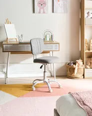 Desk Chair BUBBLY Fabric Light Grey_1053711