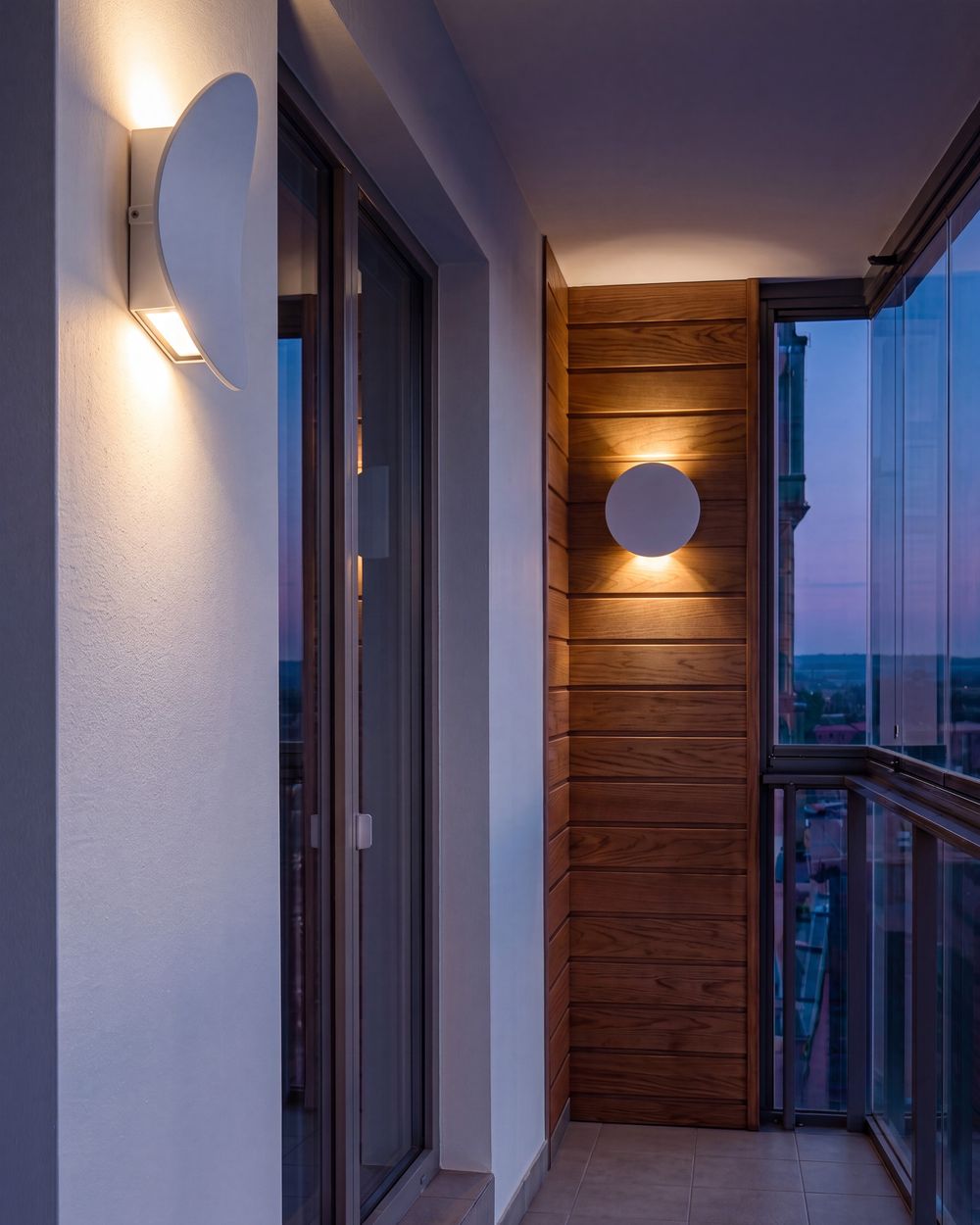 Set de 2 aplice LED pentru exterior MEUSSE Alb