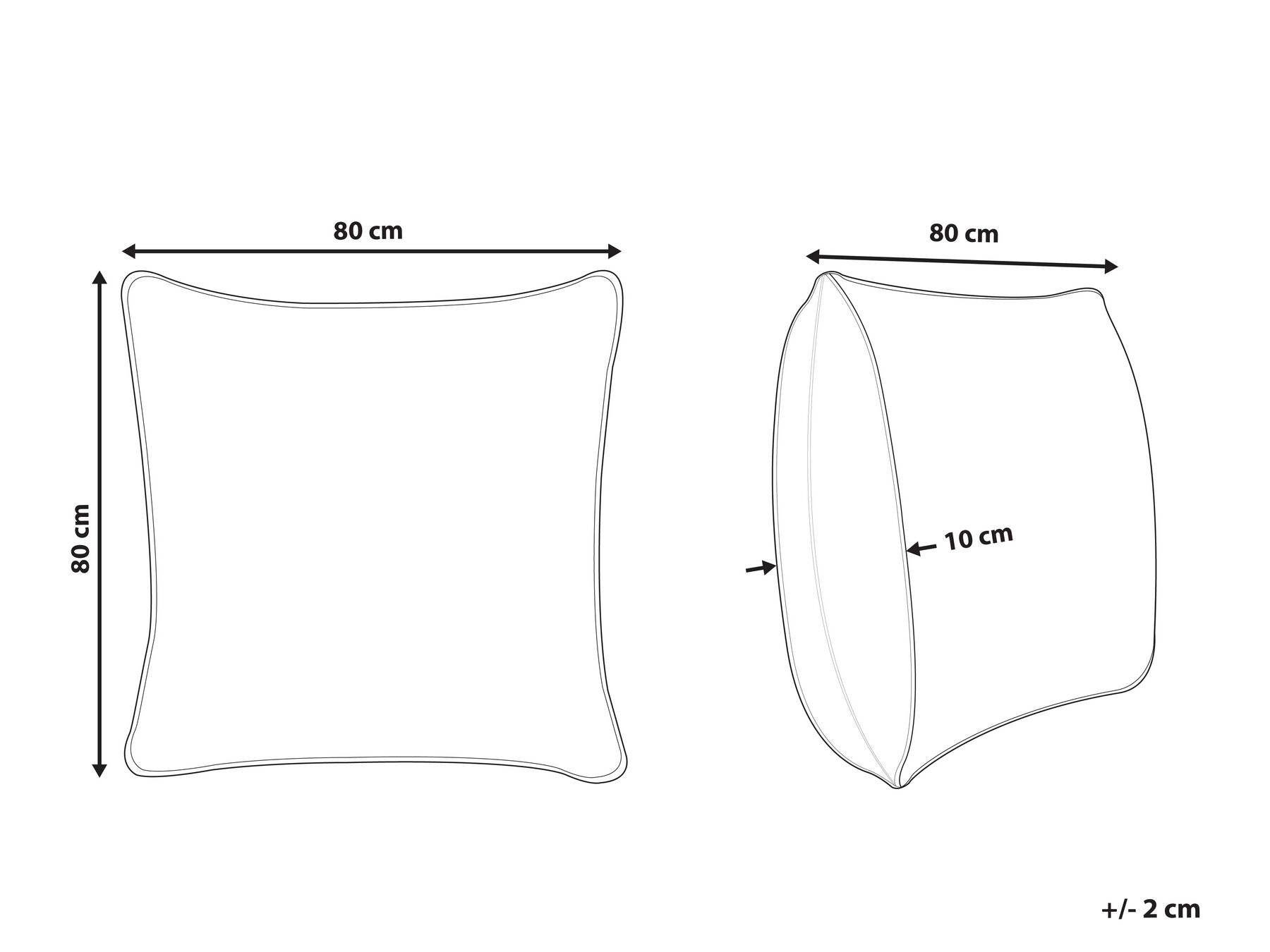 Set of Polyester Bed Low Profile Pillow 80 x 80 cm TRIGLAV_882518