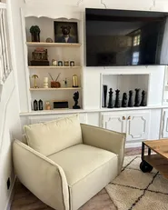 Armchair KUNES Fabric Light Beige_980377
