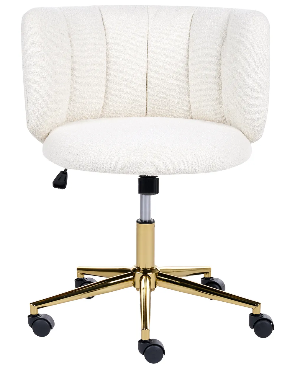 Sedia da scrivania PELORA Bouclé Bianco_1085769