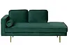 Chaise longue izquierda MIRAMAS Terciopelo Verde esmeralda