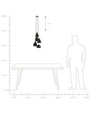 Lampadario SAVIO Metallo Marrone dorato Nero_824510