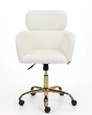 Desk Chair ALENA Boucle White_1150406