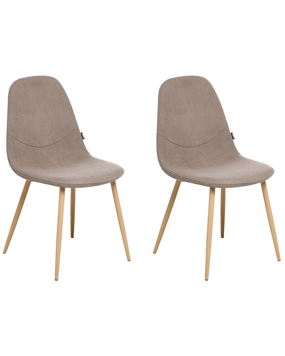 Set di 2 sedie da pranzo HILDEN Velluto a coste Tortora_995179