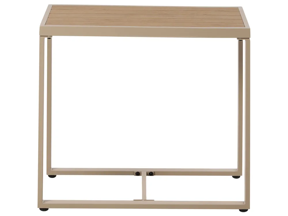 Set salotto da giardino con tavolo e pouf 2 posti NOCI Modulare Metallo Beige_1026735