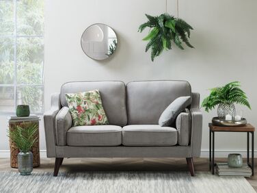 2 Seater Velvet Sofa Light Grey LOKKA