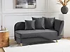 Right-Hand Chaise Longue MERI with Storage Velvet Dark Grey