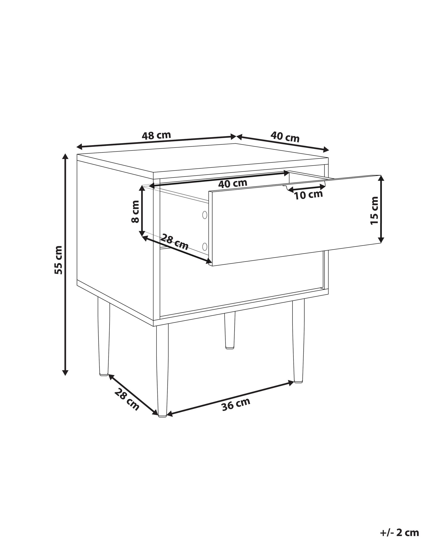 2 Drawer Bedside Table SOHO White_913243