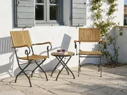 Set of 2 Garden Chairs LASCARI Acacia Wood Light Brown_1083422