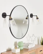 Set di 2 lampade da parete LOVAT Regolabile Metallo Trasparente Nero_957448