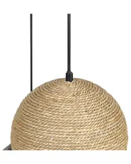 Pendant Lamp ENDRICK Wicker Natural White Brown_872916