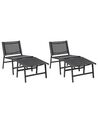 Set of 2 Garden Chairs with Footrests Black MARCEDDI_897081