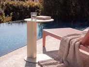 Garden Side Table VANZAGO 40 cm 40 cm Metal Beige_1117005