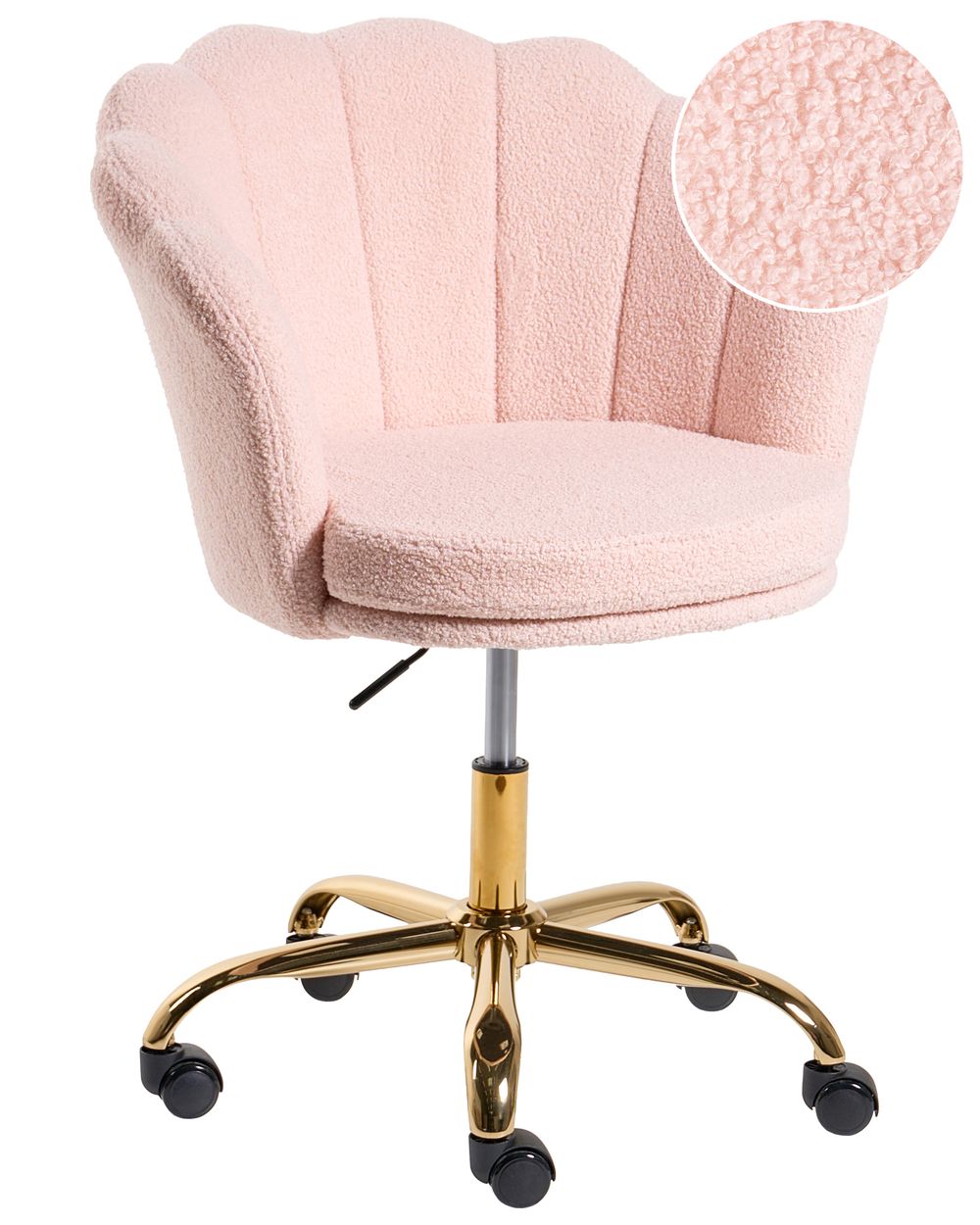 Skrivebordsstol MONTICELLO Boucle Pastellrosa