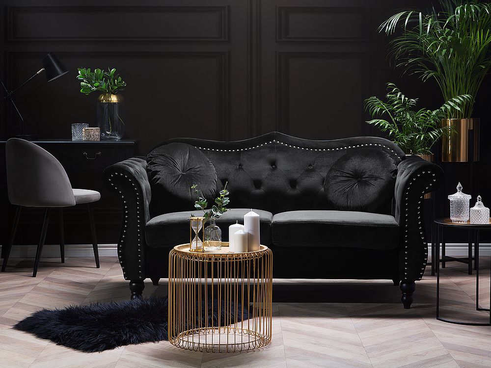 Sofa 2 Seater SKIEN Velvet Black