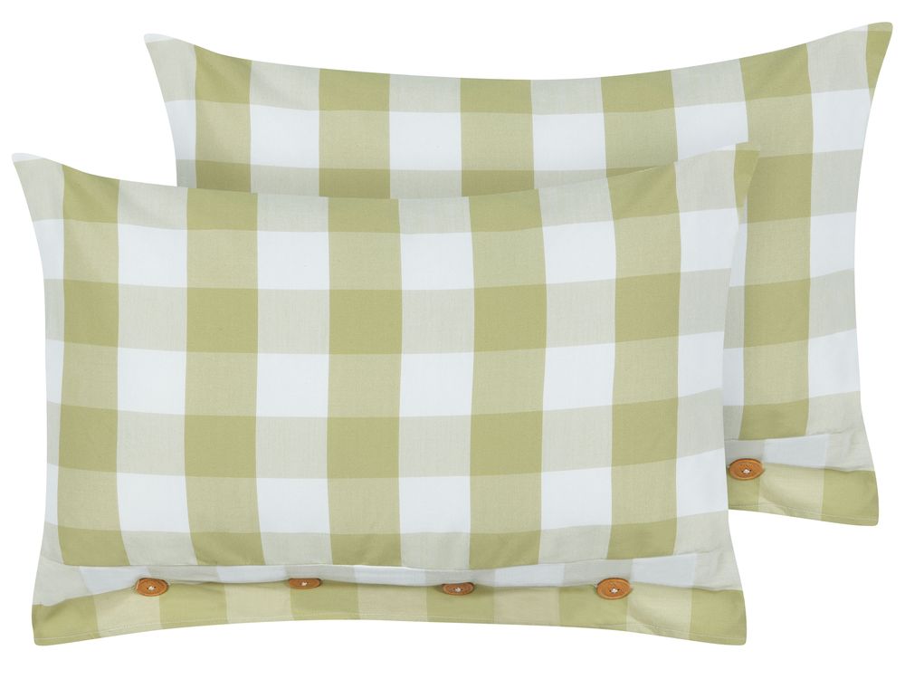 Set di 2 cuscini TAMNINE 40 x 60 cm Verde chiaro Trama a scacchi