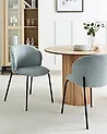 Set of 2 Dining Chairs MILES Corduroy Light Blue