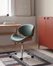 Desk Chair ROTTERDAM Faux Leather Green_1083848