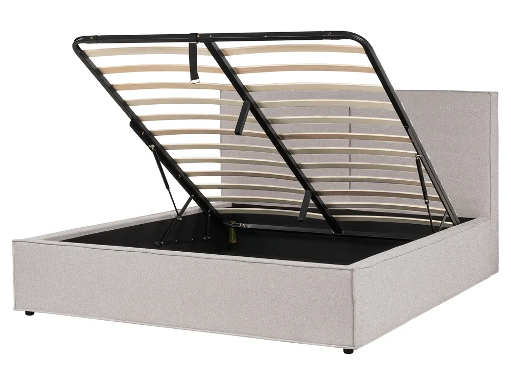 Seatsandbeds Cande Luxe bed - Teddy bouclé stof - Met opbergruimte