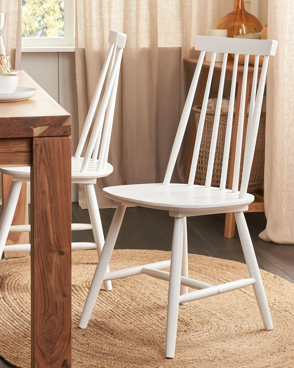 Set of Dining Chairs BURBANK Wood White