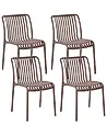 Set of 4 Garden Chairs ARICCIA Brown