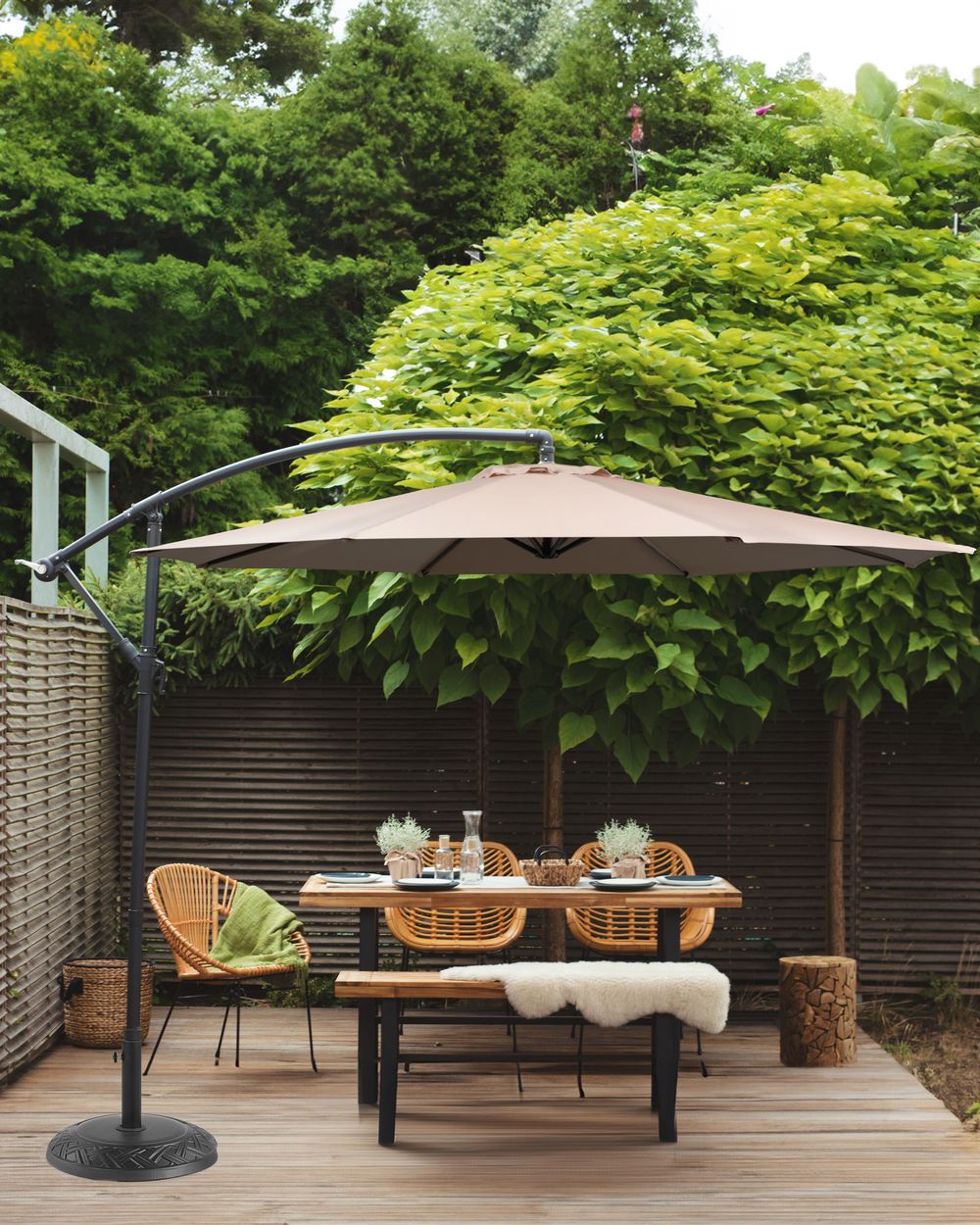 Cantilever Parasol 300 cm RAVENNA Sand Beige