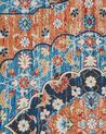 Teppich blau / orange 70 x 200 cm orientalisches Muster Kurzflor MIDALAM_831385
