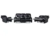 Manual Recliner Living Room Set 6 Seater BERGEN Faux Leather Black
