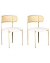 Set of 2 Dining Chairs ANDOVER Metal Light Beige