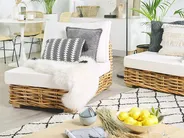 Garden Lounge Set with Table 4 Seater VARALLO Modular Rattan Natural Left Hand_769597