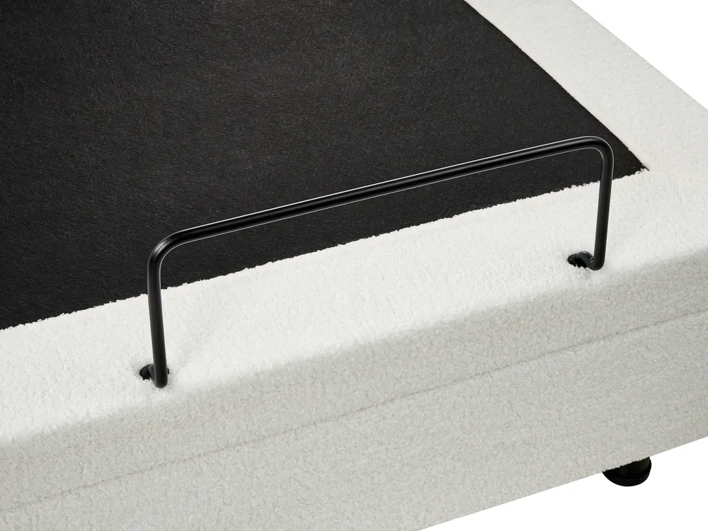 Adjustable Bed without Headboard Boucle DUKE 80 x 200 cm (EU Small Single) Off-White_1011132