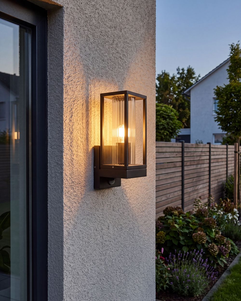 Lampe murale pour l'extérieur EBRIE Avec détecteur de mouvement Noir