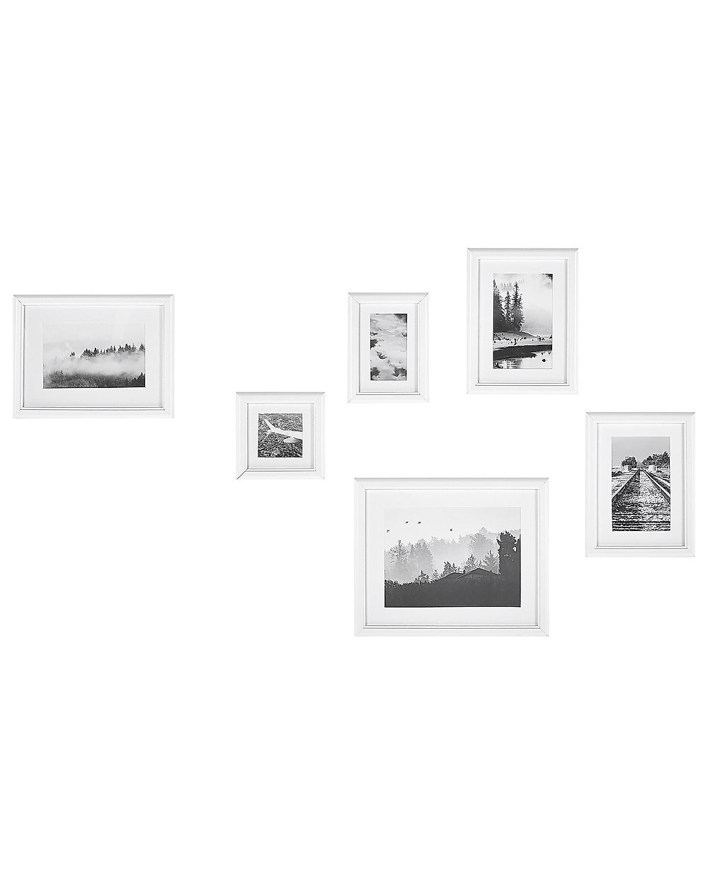 Set di 6 cornici per foto ZINARE Paesaggio Bianco