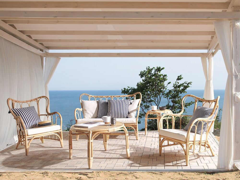 Sofa Set BRINDISI Rattan Natural 4 Seater Beliani.cz