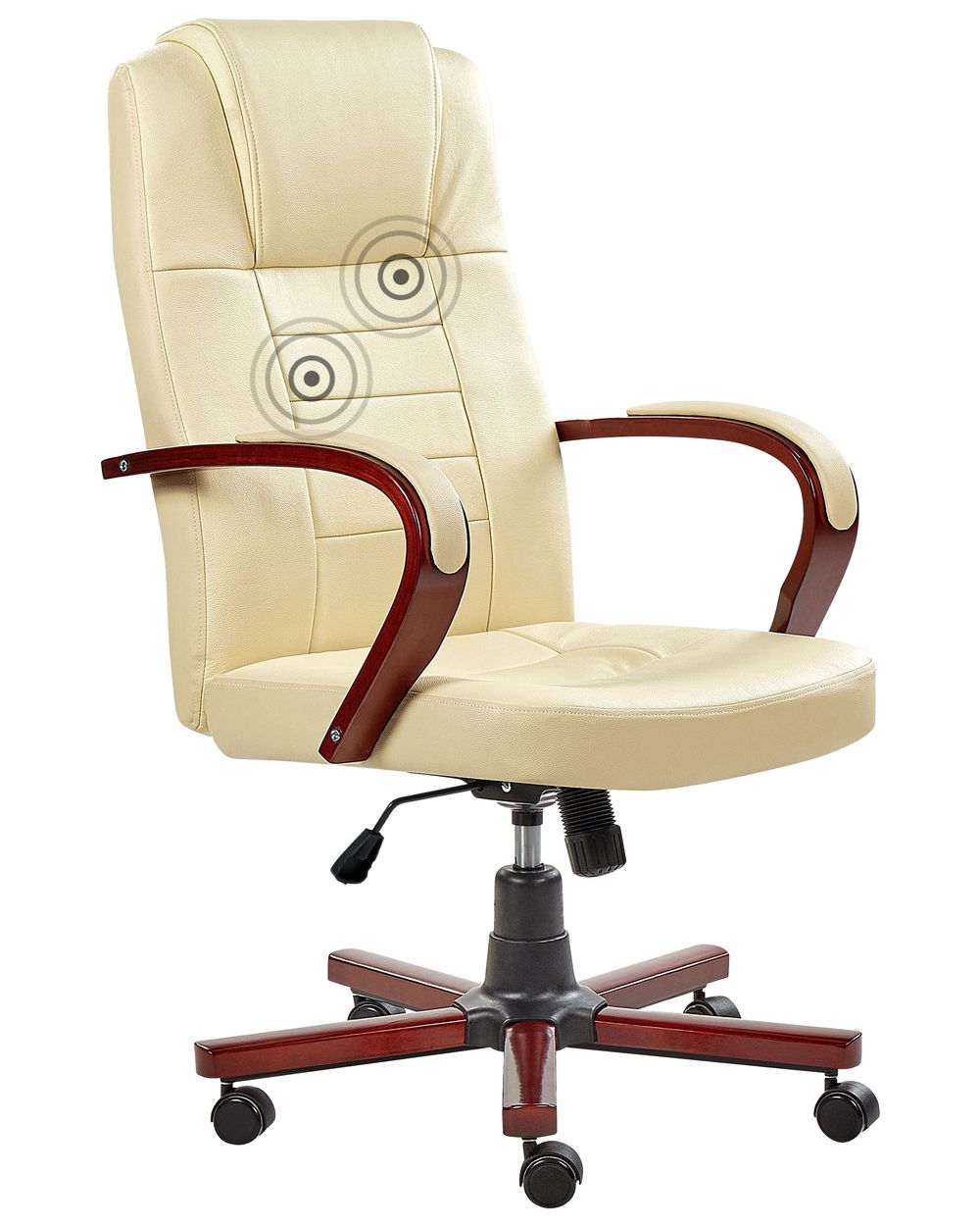 Massagestuhl DIAMOND mit Heizung Echtleder Beige