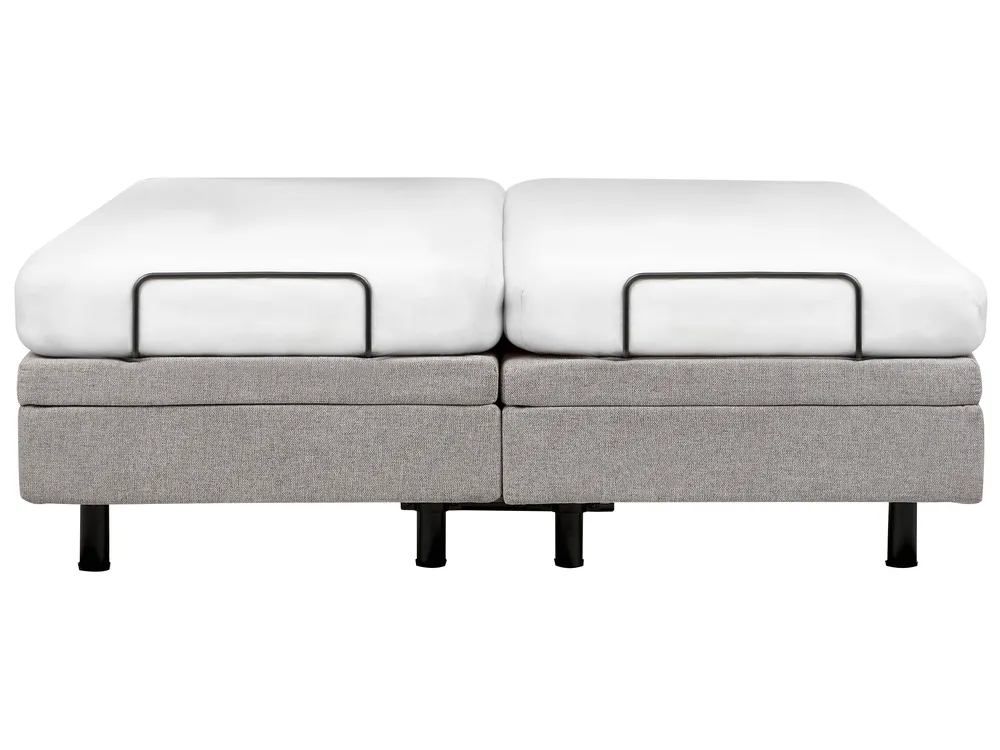 Adjustable Bed without Headboard Fabric DUKE II 180 x 200 cm (EU Super King) Light Grey_973631