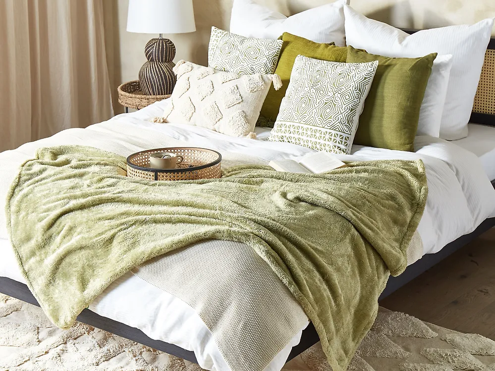 Blanket NAMDU 125 x 150 cm Olive Green_1179175